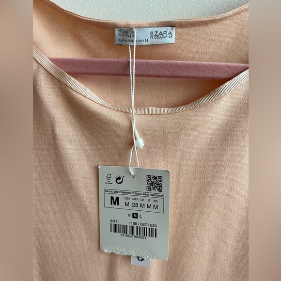 Zara Peach/White Two Tone Top M, NWT - Picture 2 of 3